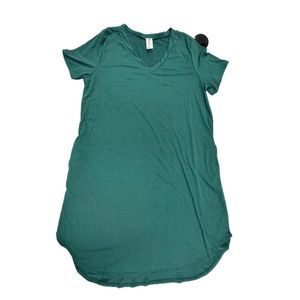 Acting Pro Womens V Neck Short Sleeves Dark Green Top Size XL